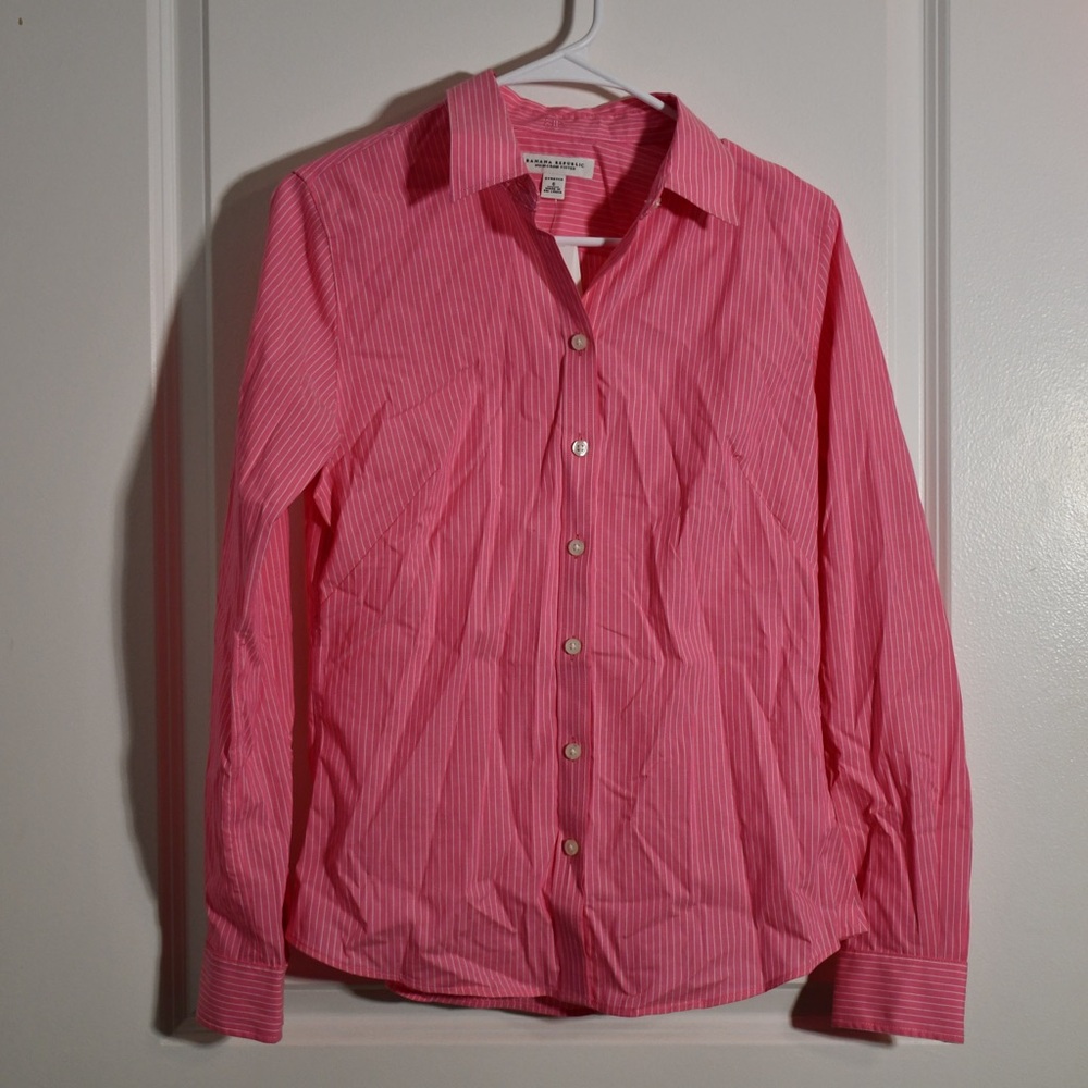 Banana Republic Pink Striped Shirt